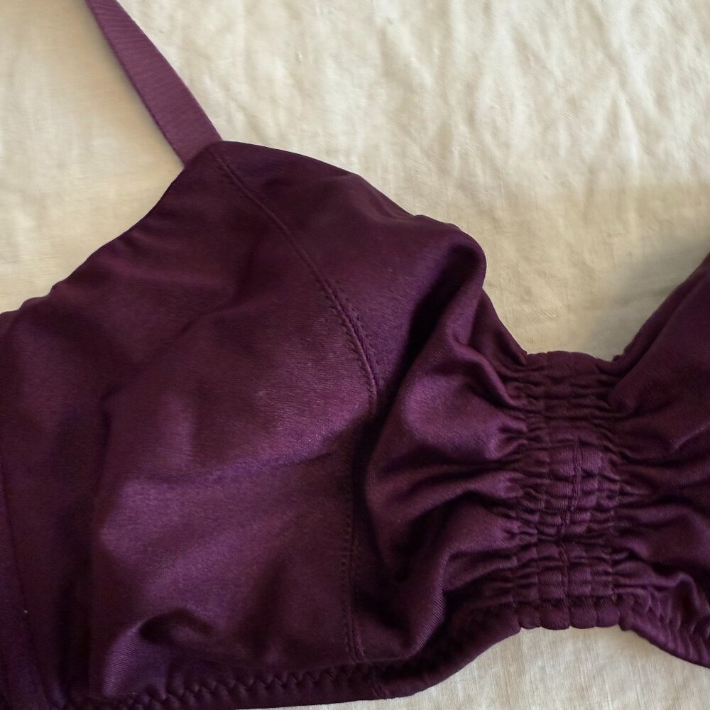 NWOT - Malia Mills Juliette Bathing Suit Top (purple/maroon)- 34D